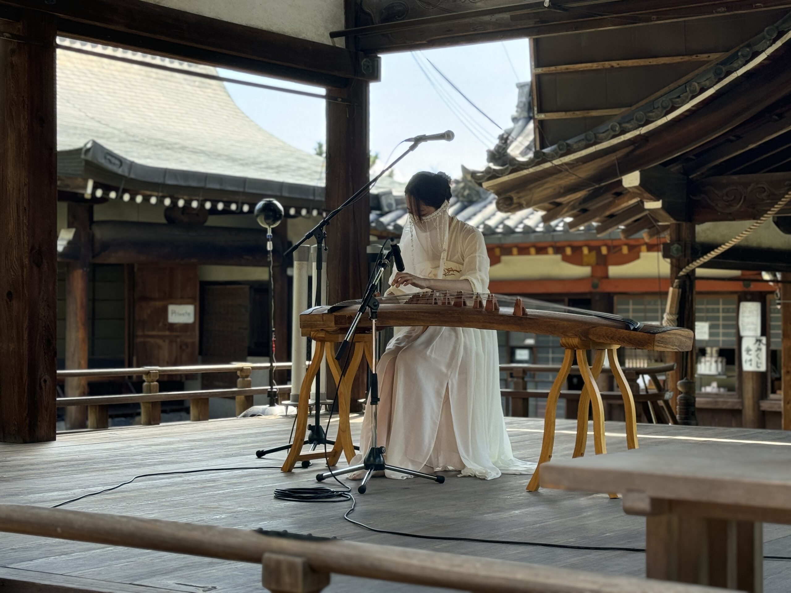 春日野音楽祭 氷室神社舞殿で古筝演奏をしました